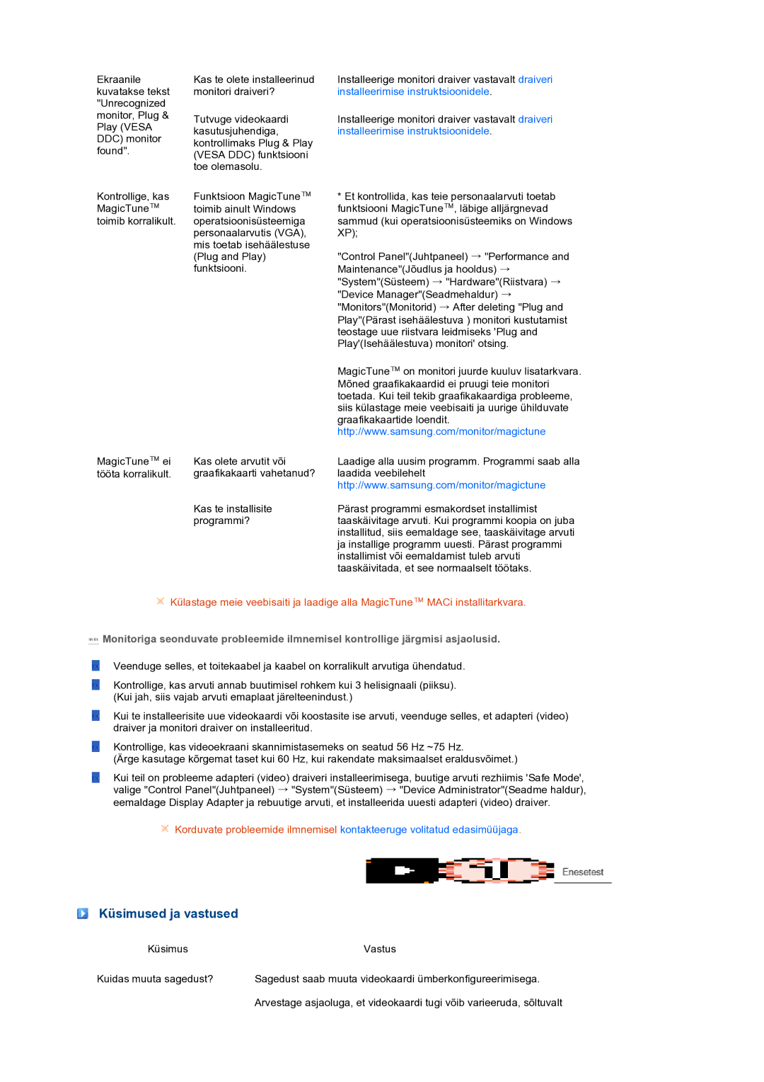 Samsung LS27HUBCB/EDC manual Küsimused ja vastused 