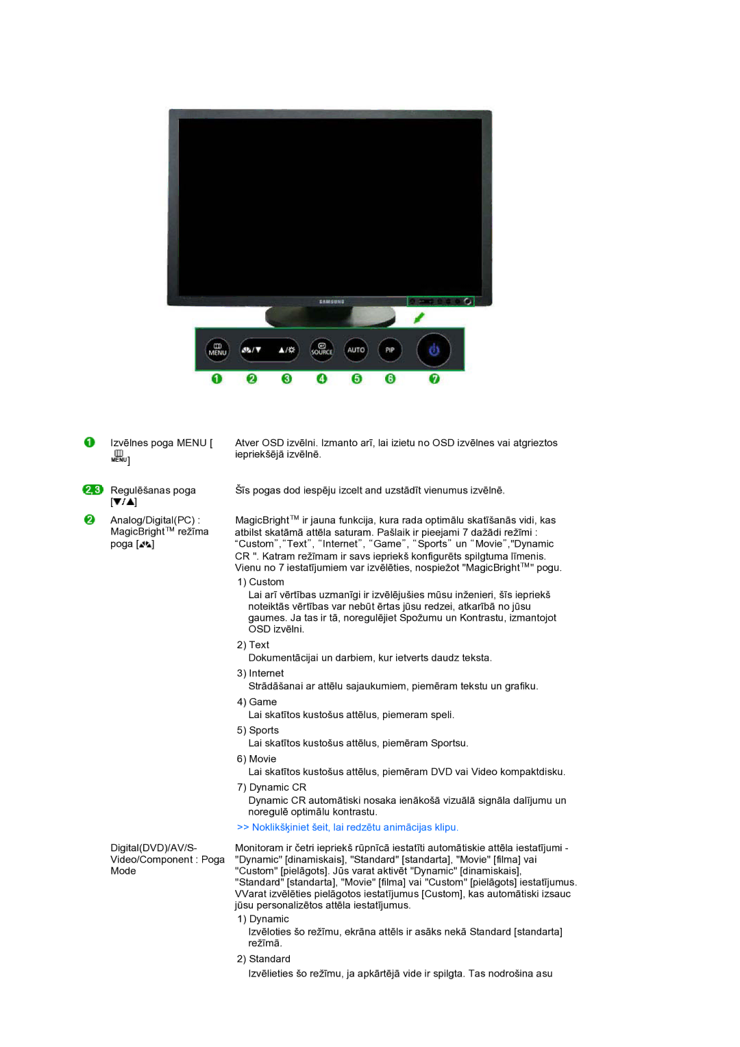 Samsung LS27HUBCB/EDC manual Noklikšķiniet šeit, lai redzētu animācijas klipu 