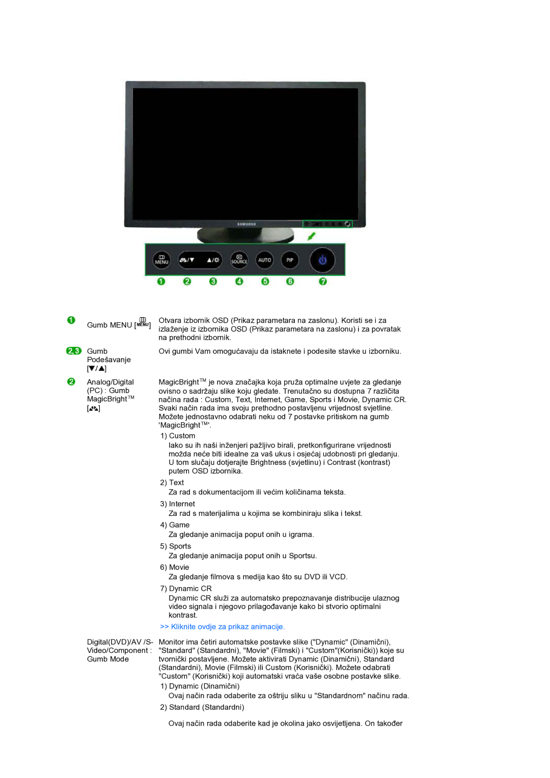 Samsung LS27HUBCB/EDC manual Kliknite ovdje za prikaz animacije 