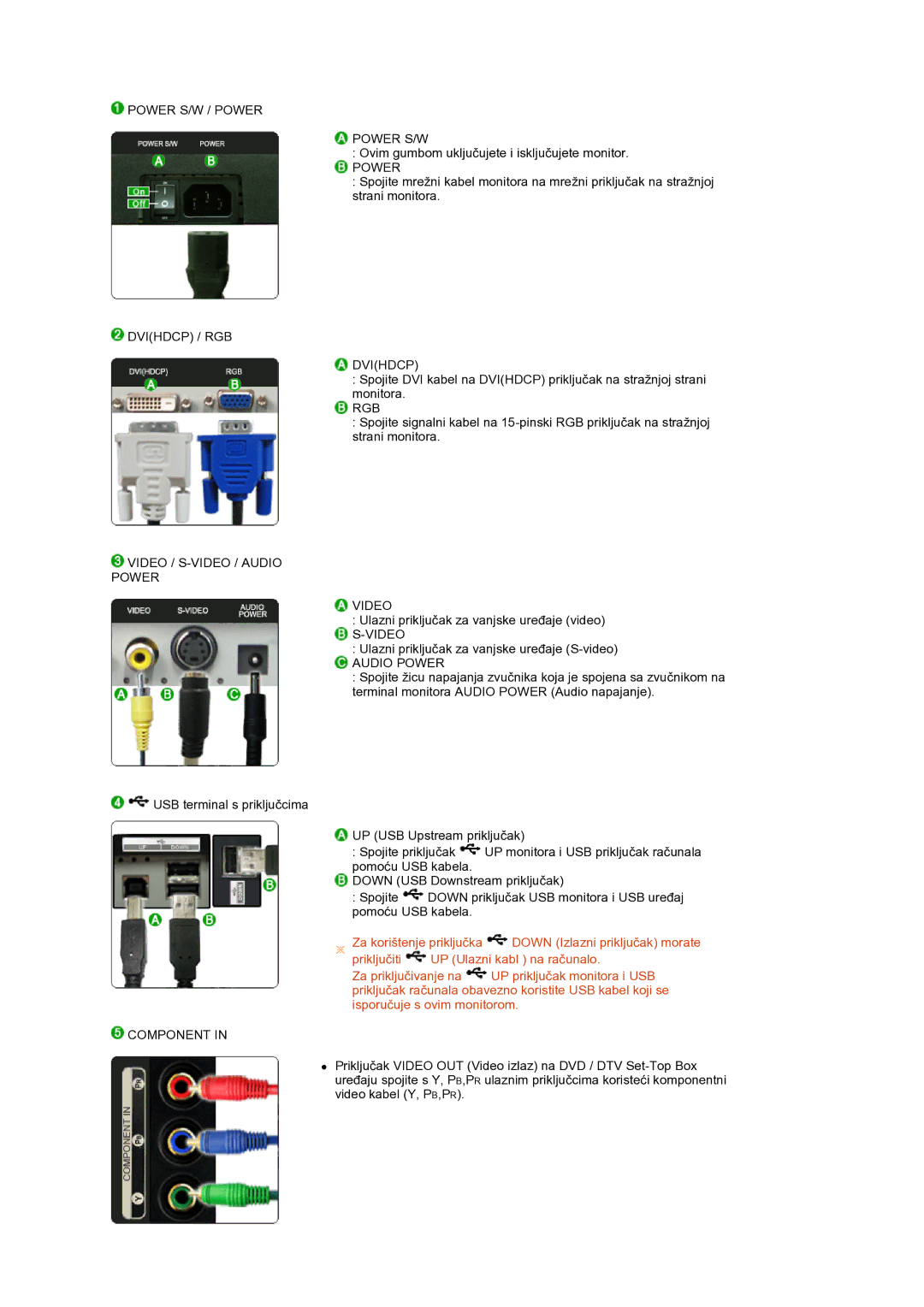 Samsung LS27HUBCB/EDC manual Power S/W / Power 