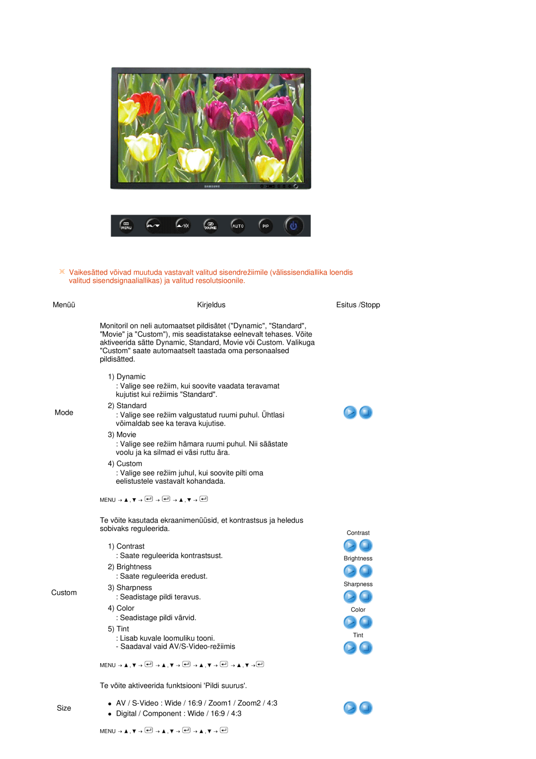 Samsung LS27HUBCB/EDC manual Contrast Brightness Sharpness Color Tint 