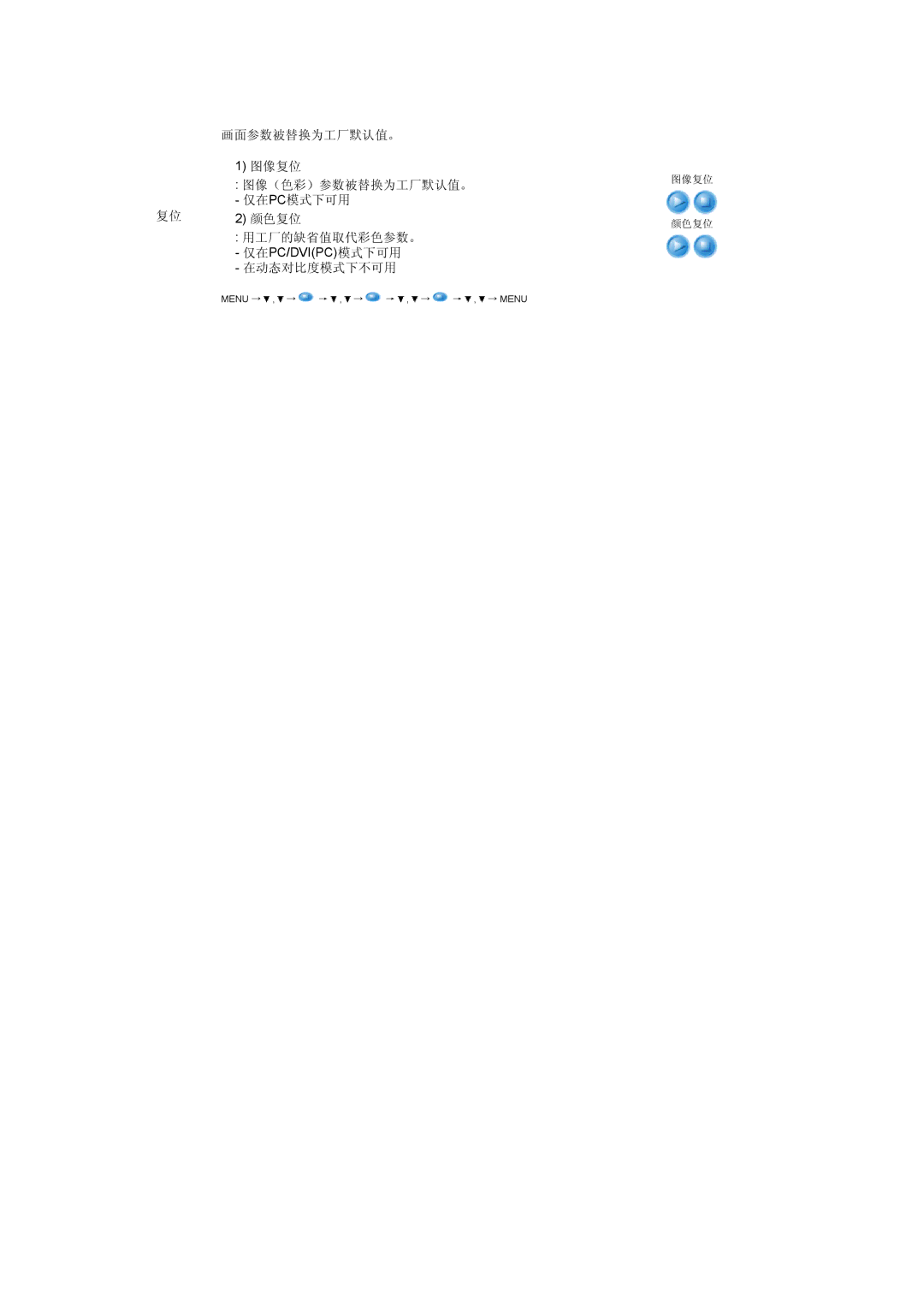 Samsung LS27HUCCSZEDC, LS27HUCCB/EDC, LS27HUCCBS/EDC, LS27HUCCBSEDC manual 画面参数被替换为工厂默认值。 