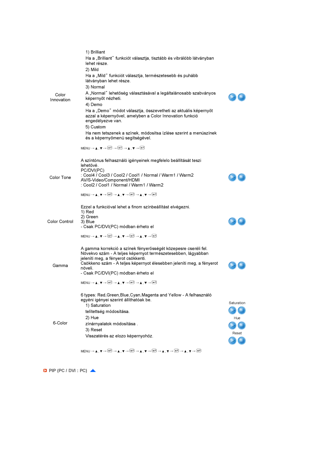 Samsung LS27HUCCSZEDC, LS27HUCCB/EDC, LS27HUCCBS/EDC, LS27HUCCBSEDC manual Pc/Dvipc, Pip Pc / Dvi Pc 