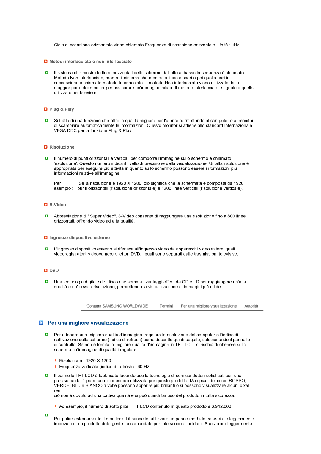 Samsung LS27HUCCBS/EDC, LS27HUCCB/EDC manual Per una migliore visualizzazione 