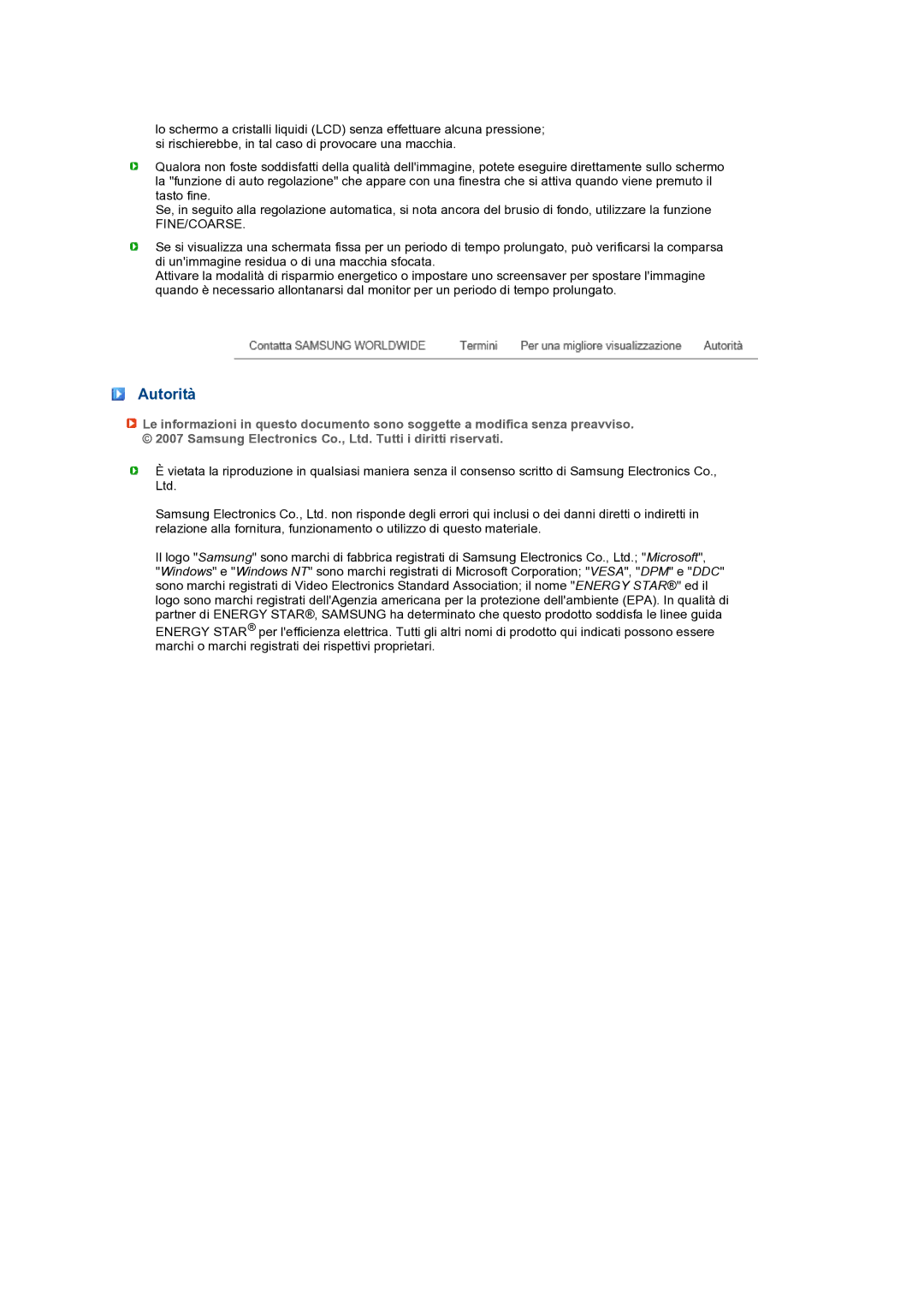 Samsung LS27HUCCB/EDC, LS27HUCCBS/EDC manual Autorità, Fine/Coarse 