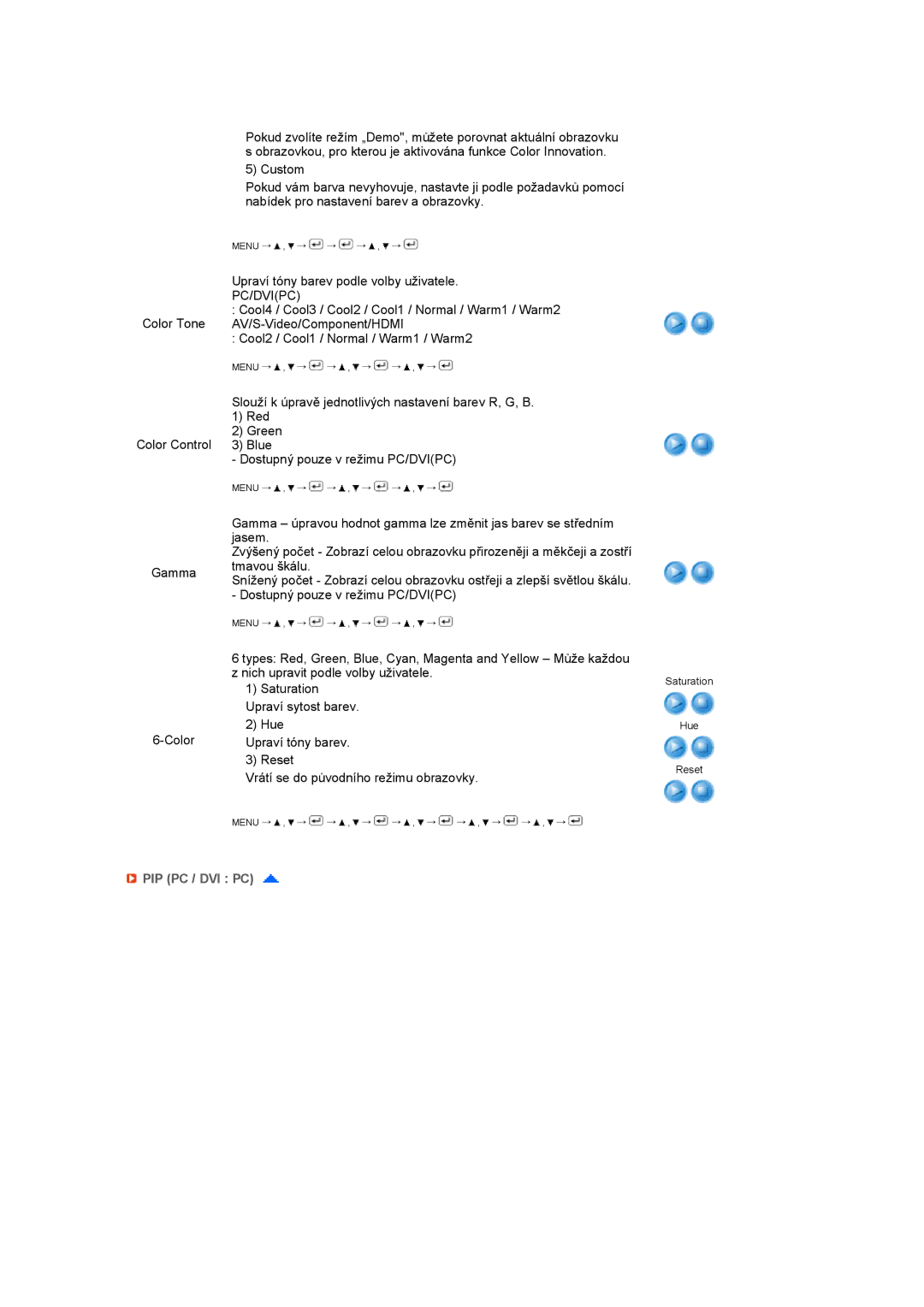 Samsung LS27HUCCB/EDC, LS27HUCCBS/EDC manual Pip Pc / Dvi Pc 