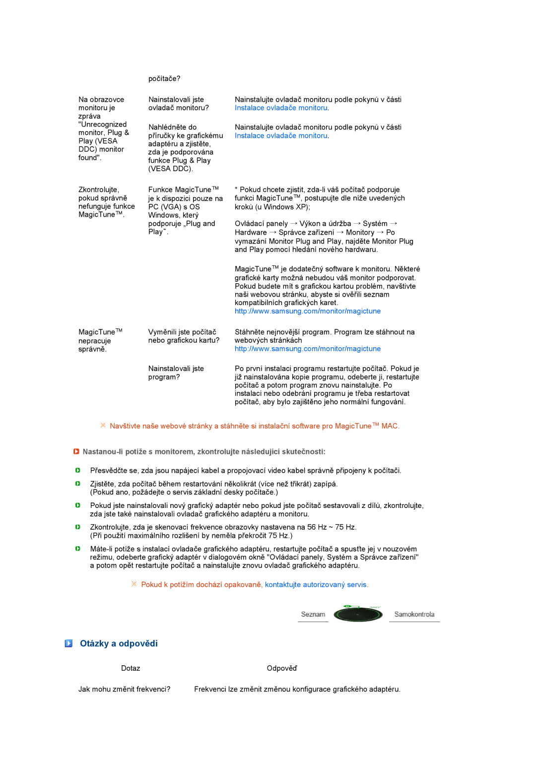 Samsung LS27HUCCB/EDC, LS27HUCCBS/EDC manual Otázky a odpovědi, Vesa DDC 