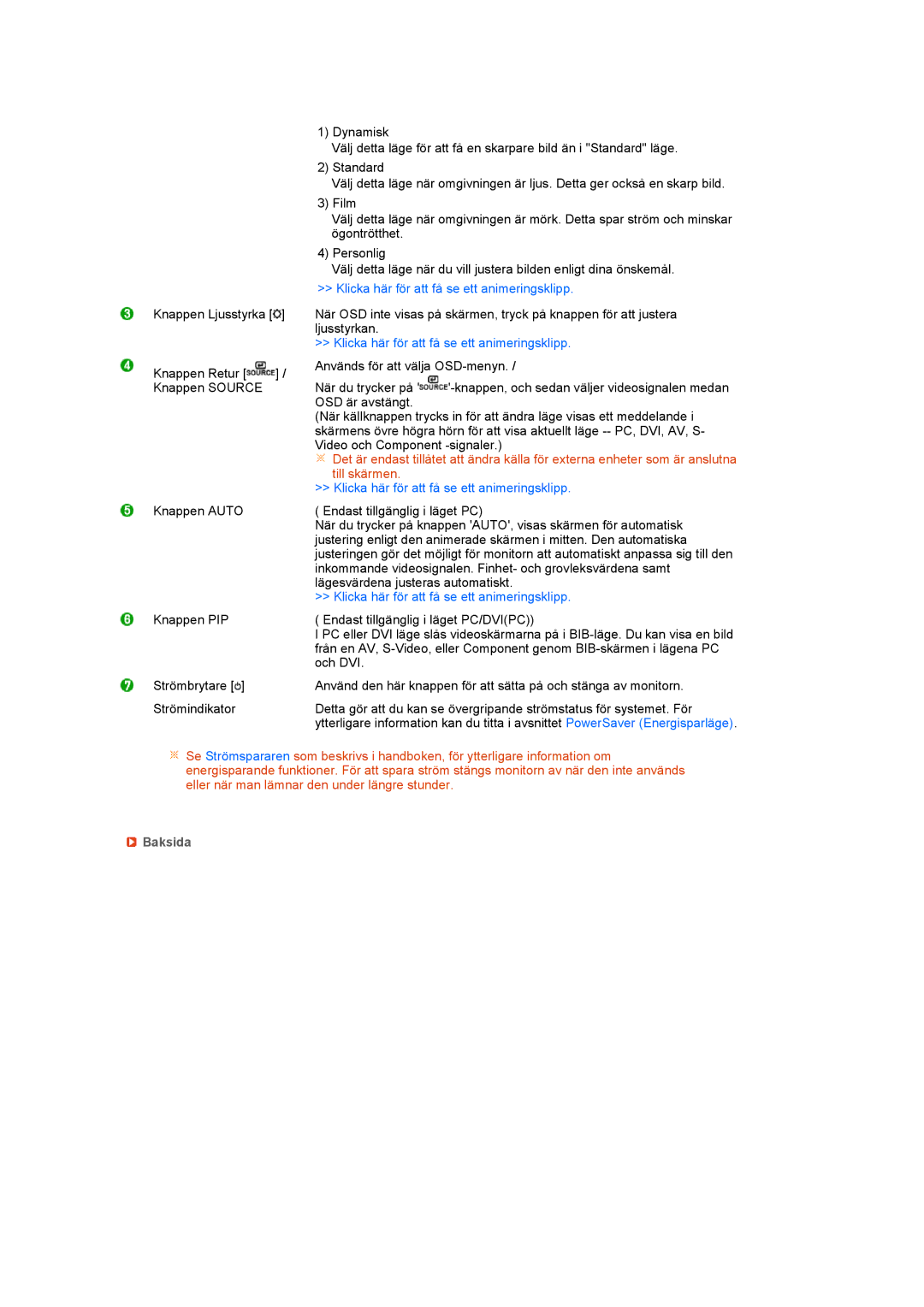 Samsung LS27HUCCB/EDC manual Baksida 