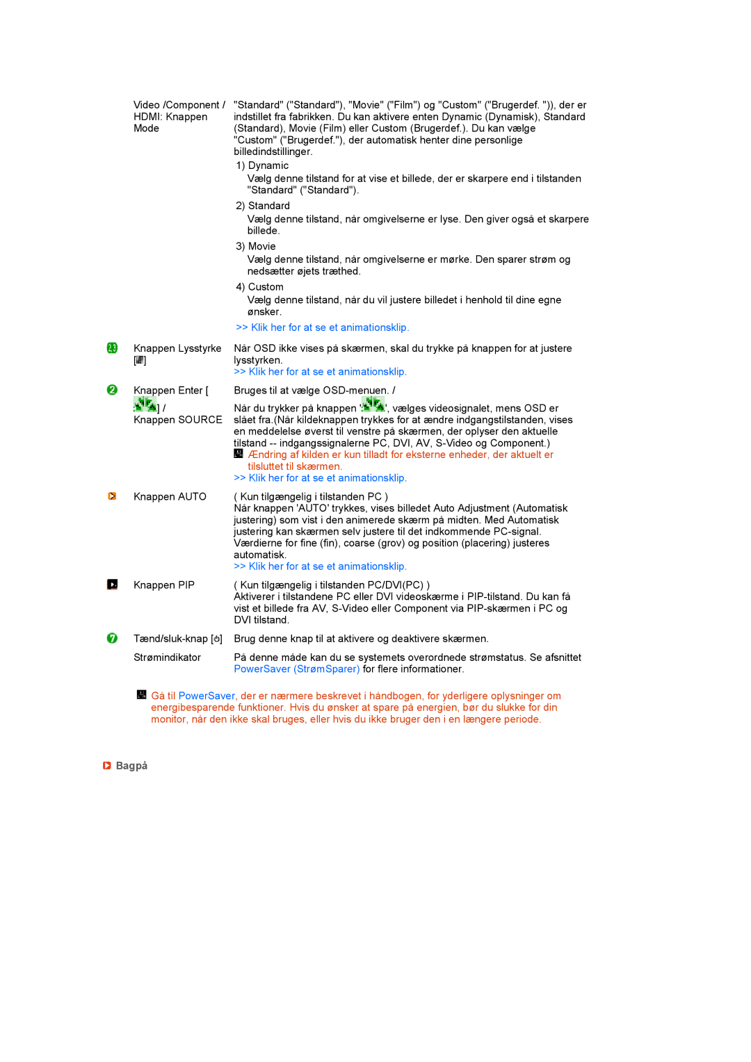 Samsung LS27HUCCB/EDC manual Tilsluttet til skærmen, Bagpå 