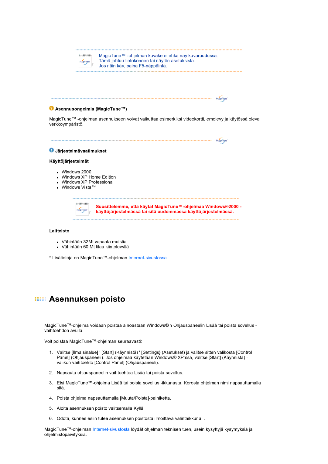 Samsung LS27HUCCB/EDC manual Asennuksen poisto 