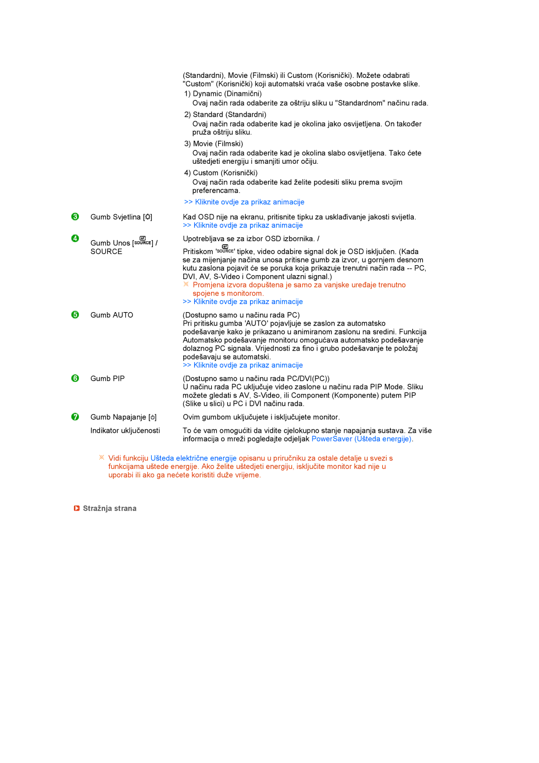 Samsung LS27HUCCB/EDC manual Source, Stražnja strana 