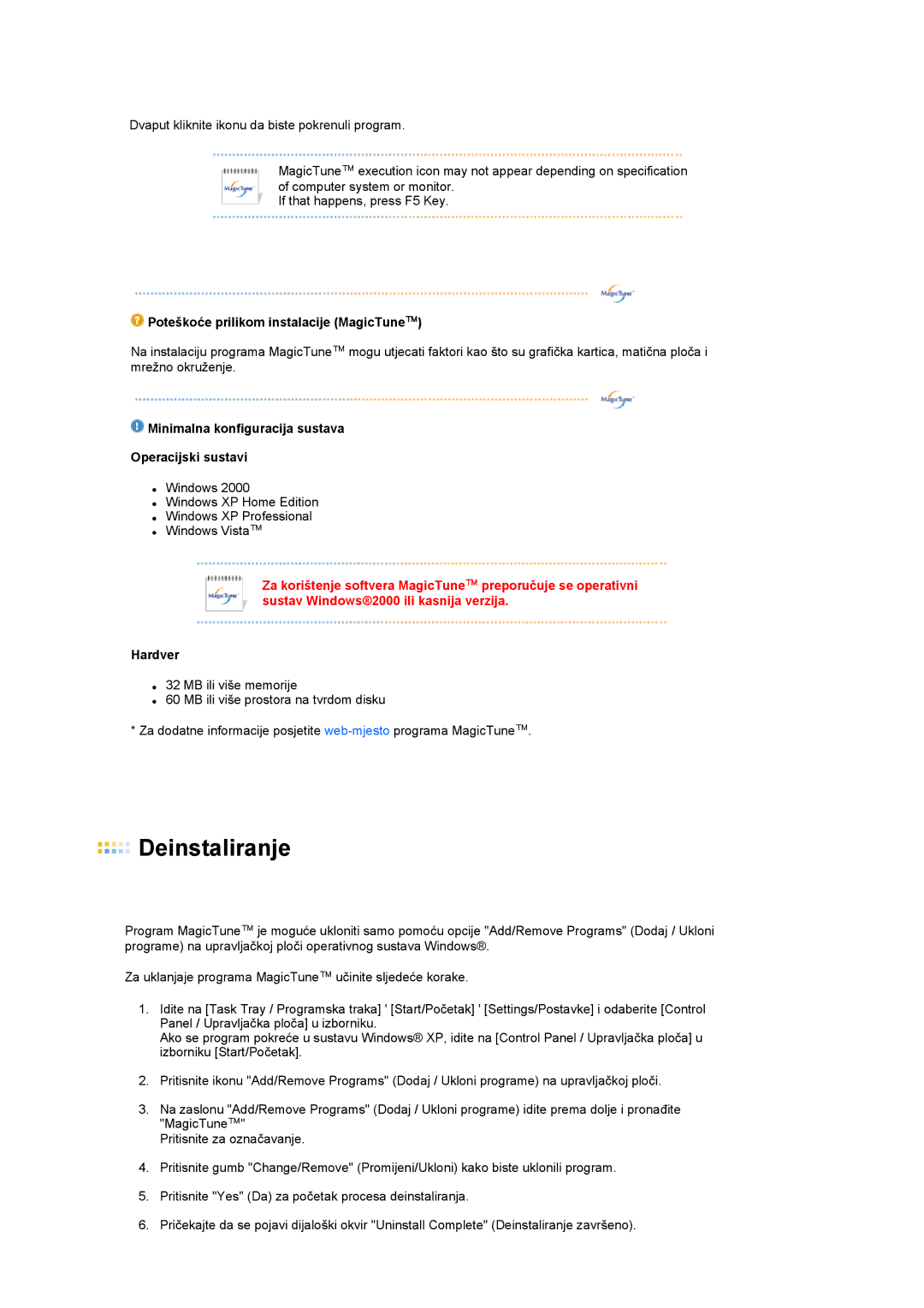 Samsung LS27HUCCB/EDC manual Deinstaliranje 