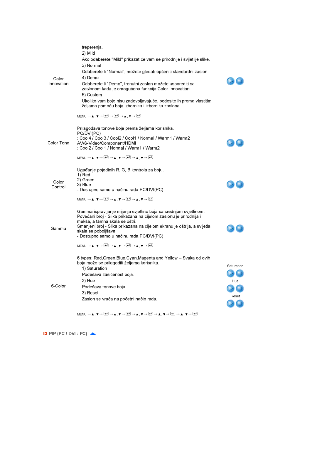 Samsung LS27HUCCB/EDC manual Pc/Dvipc, Pip Pc / Dvi Pc 