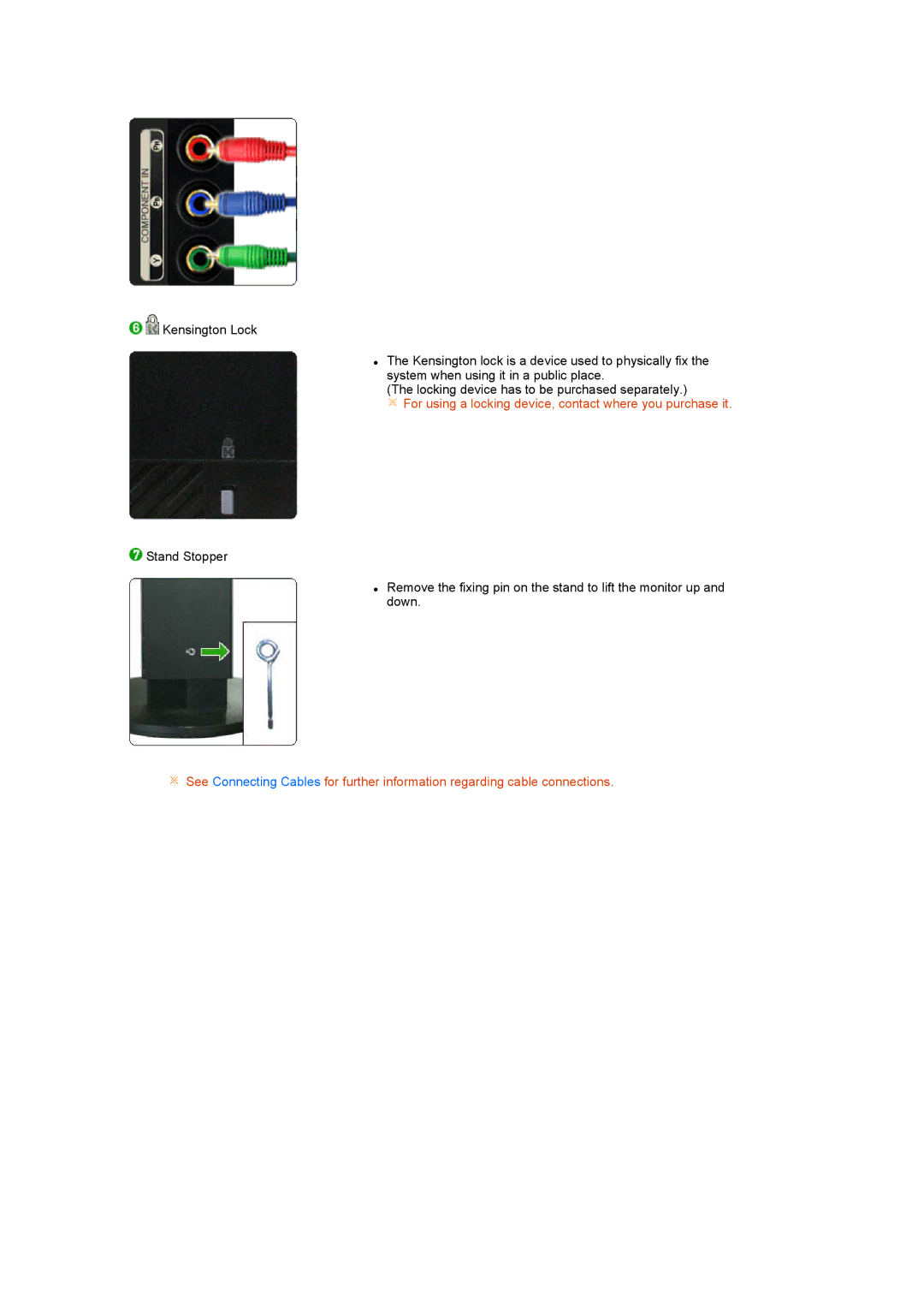 Samsung LS27HUCCB/EDC, LS27HUCCS/EDC, LS27HUCCBS/EDC manual For using a locking device, contact where you purchase it 