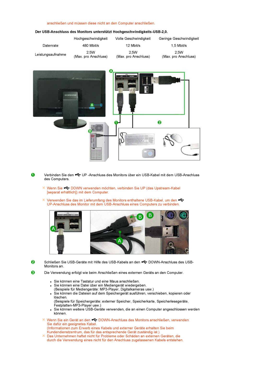 Samsung LS27HUCCB/EDC, LS27HUCCS/EDC manual Max. pro Anschluss 