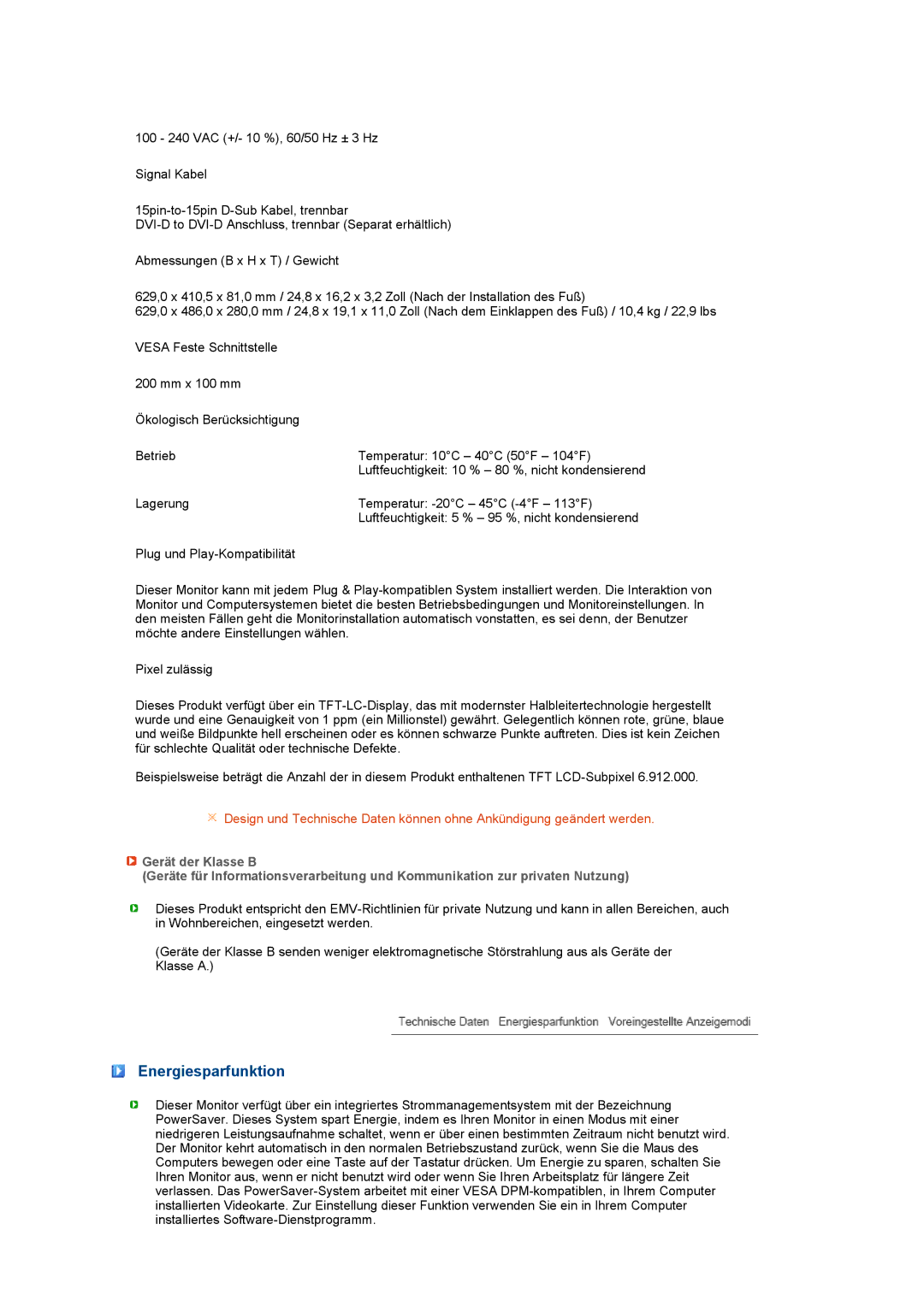 Samsung LS27HUCCB/EDC, LS27HUCCS/EDC manual Energiesparfunktion 