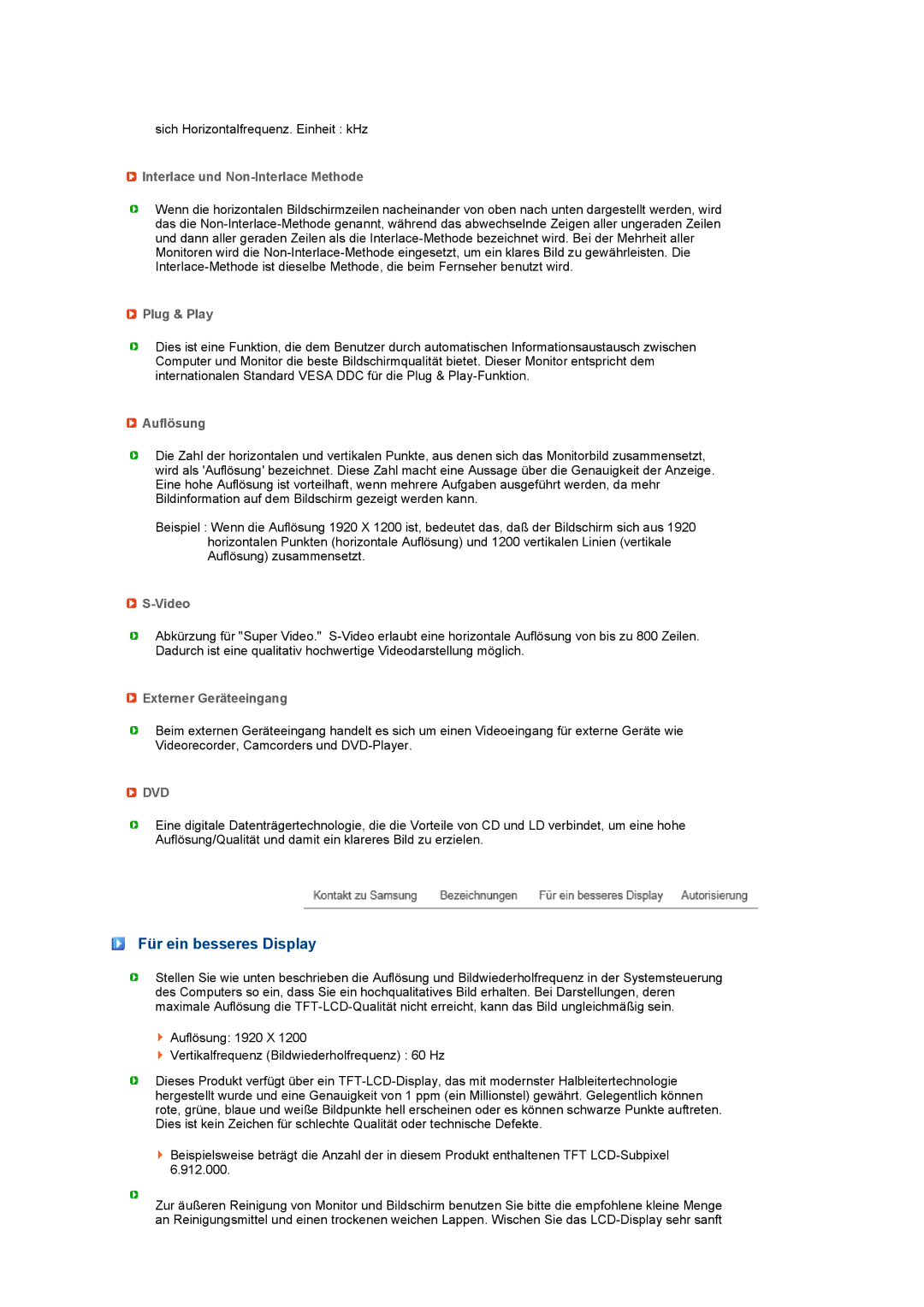 Samsung LS27HUCCB/EDC, LS27HUCCS/EDC manual Für ein besseres Display 