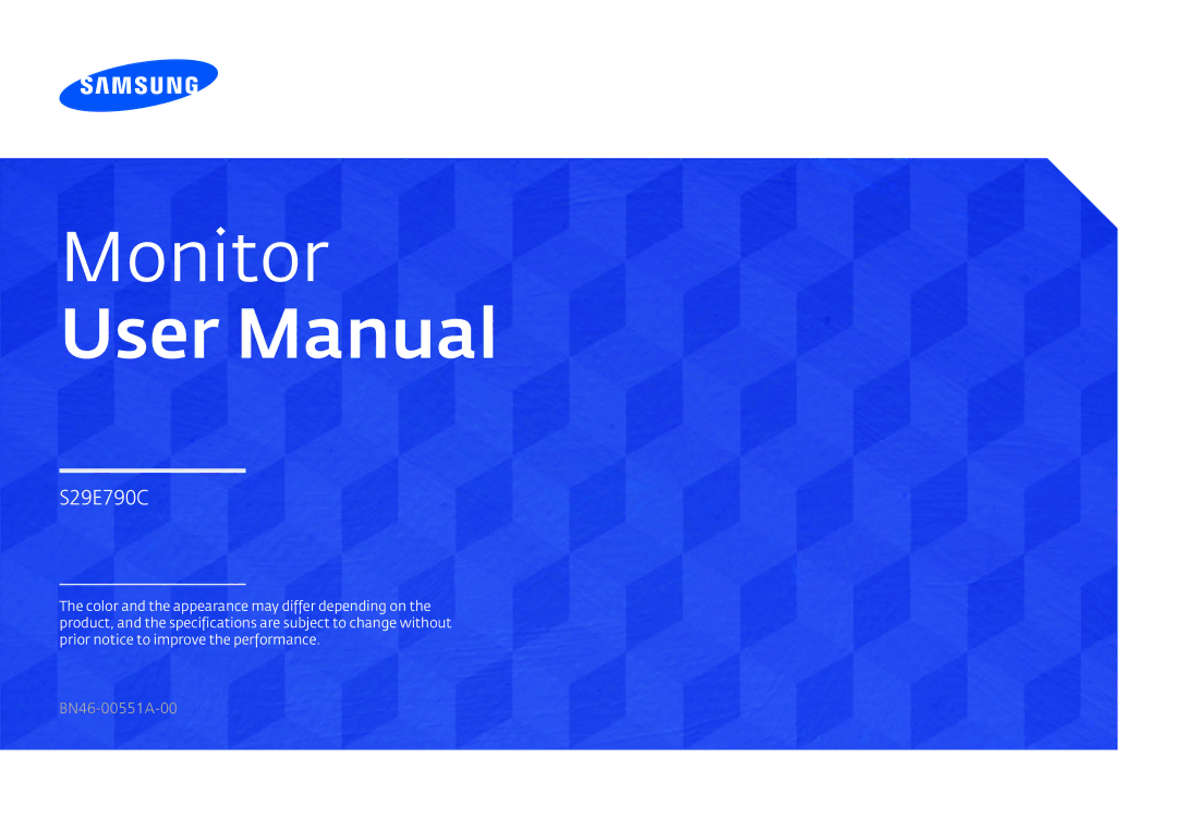 Samsung LS29E790CNS/CI, LS29E790CNS/EN, LS29E790CNS/CH manual Monitor 