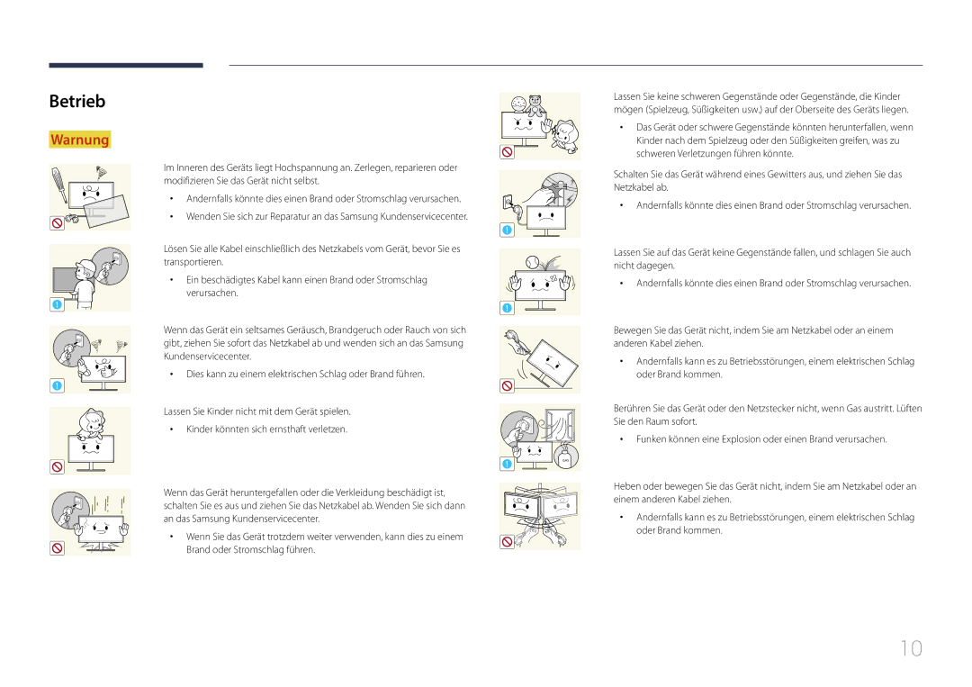 Samsung LS29E790CNS/EN manual Betrieb 