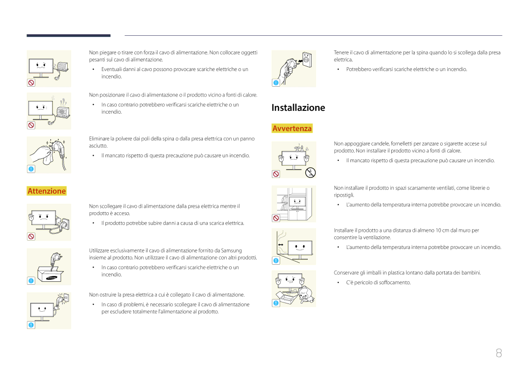 Samsung LS29E790CNS/EN manual Installazione 