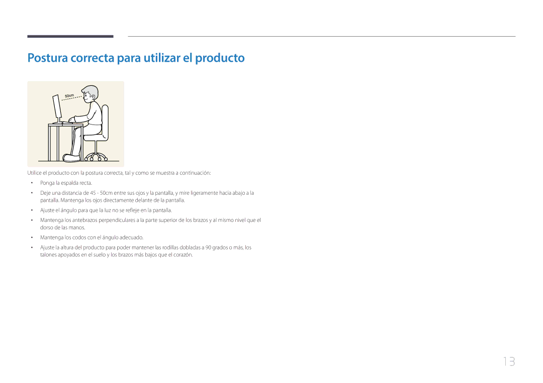 Samsung LS29E790CNS/EN manual Postura correcta para utilizar el producto 