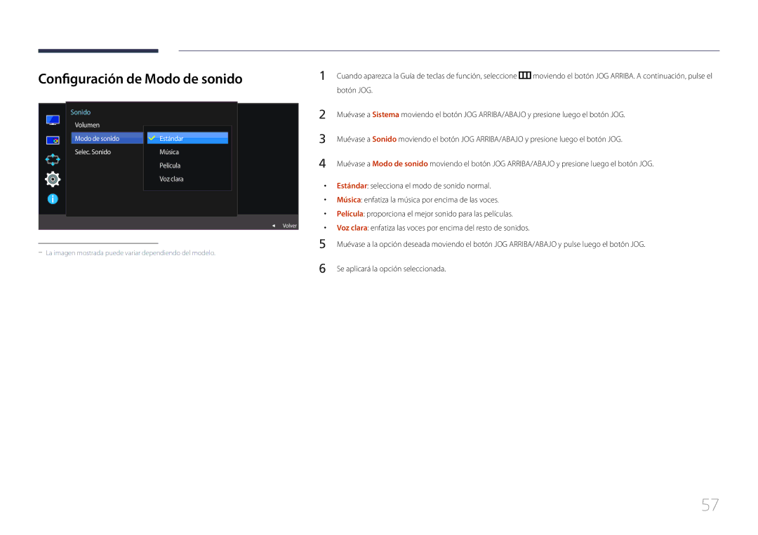 Samsung LS29E790CNS/EN manual Configuración de Modo de sonido 