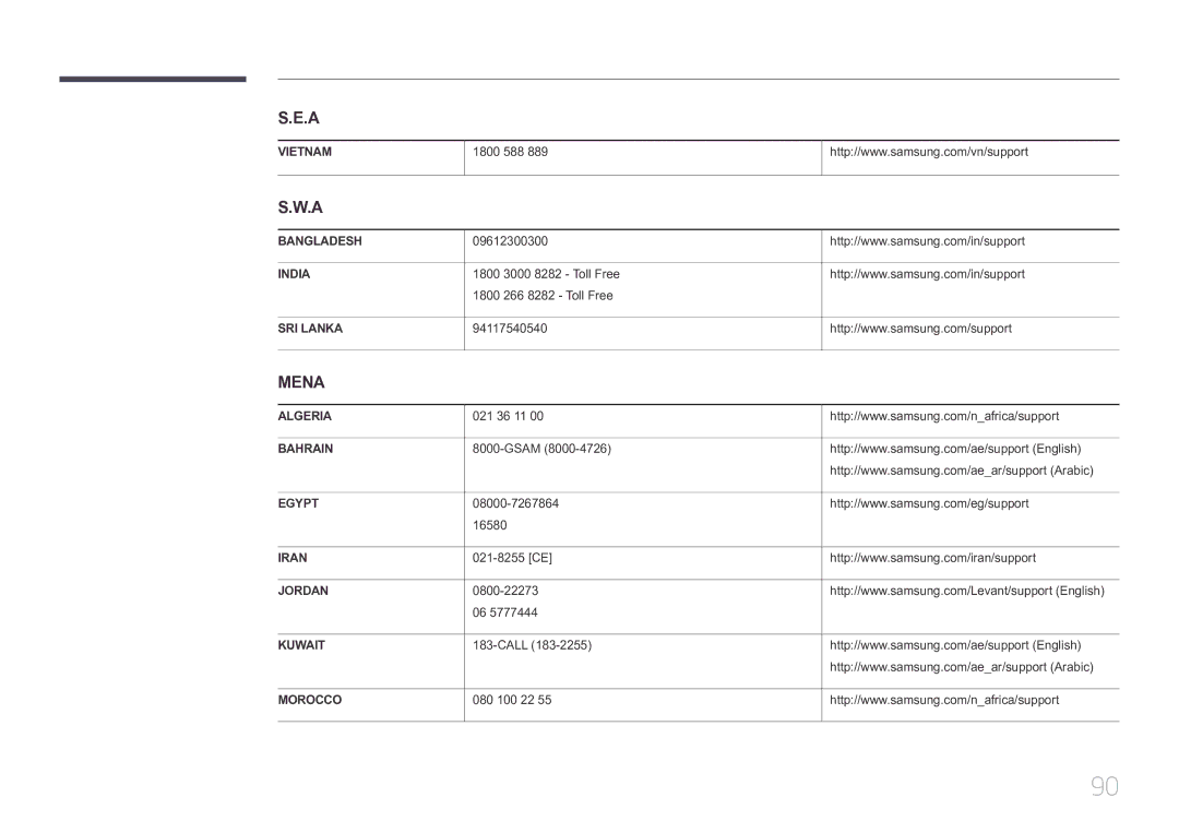 Samsung LS29E790CNS/EN 1800 588, 09612300300, 1800 3000 8282 Toll Free 1800 266 8282 Toll Free, 94117540540, 021 36 11 