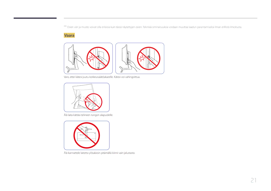 Samsung LS29E790CNS/EN manual Vaara 