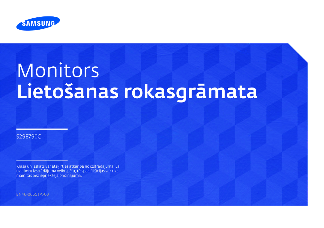 Samsung LS29E790CNS/EN manual Monitors Lietošanas rokasgrāmata 