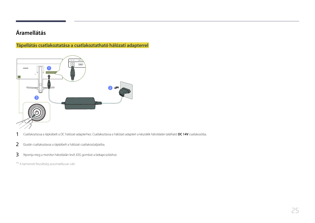 Samsung LS29E790CNS/EN manual Áramellátás 