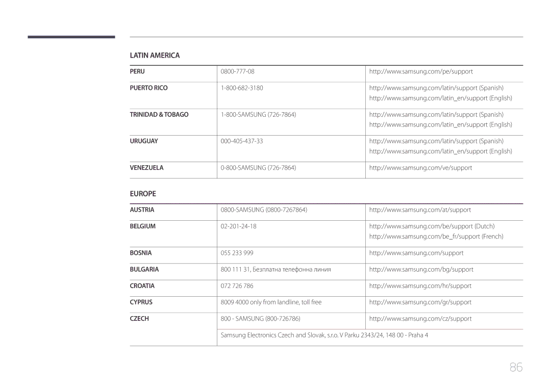 Samsung LS29E790CNS/EN manual Europe 