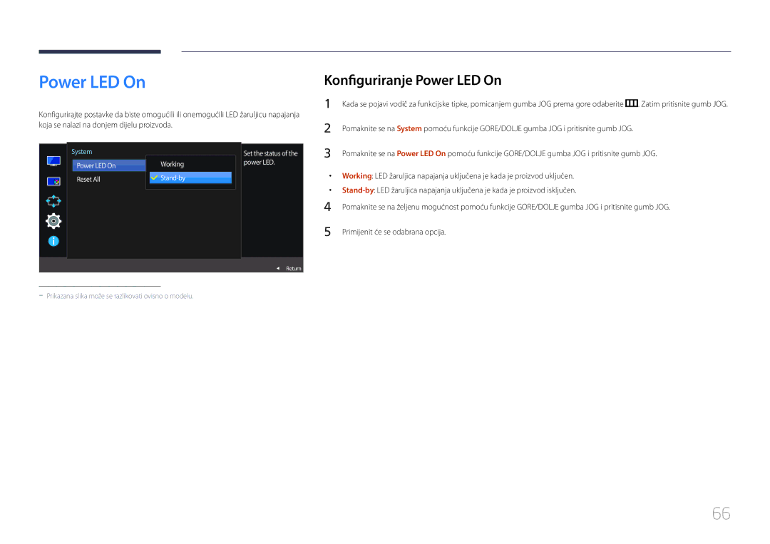Samsung LS29E790CNS/EN manual Konfiguriranje Power LED On 