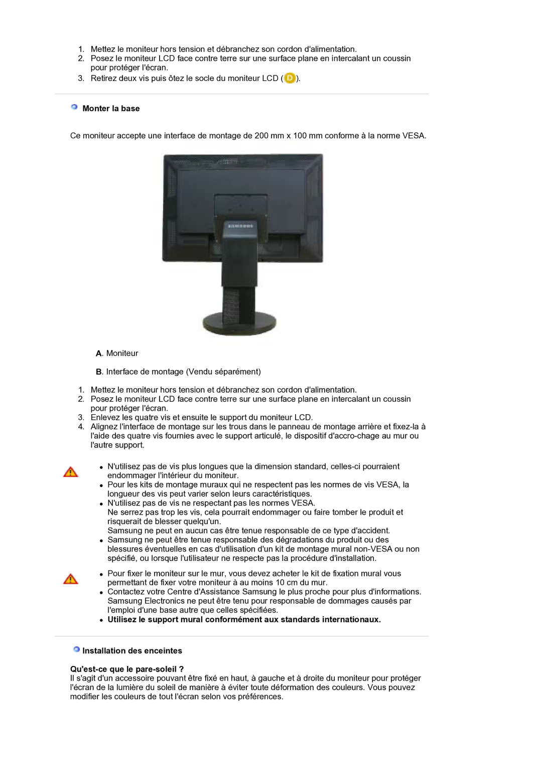 Samsung LS30EDDLB/EDC manual Monter la base 