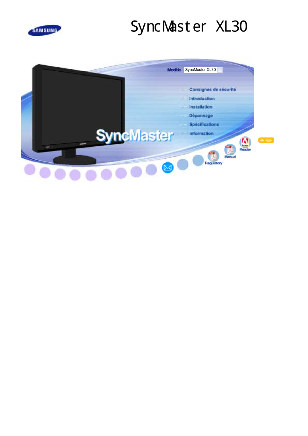 Samsung LS30EDDLB/EDC manual SyncMaster XL30 