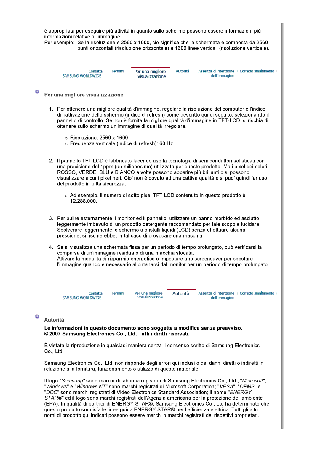 Samsung LS30HUBCB/XAA, LS30HUBCB/EDC manual Autorità 