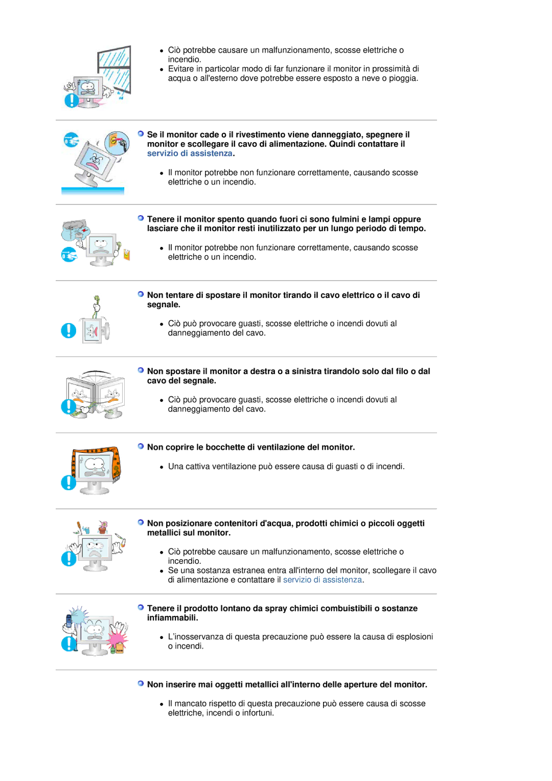 Samsung LS30HUBCB/XAA, LS30HUBCB/EDC manual Non coprire le bocchette di ventilazione del monitor 