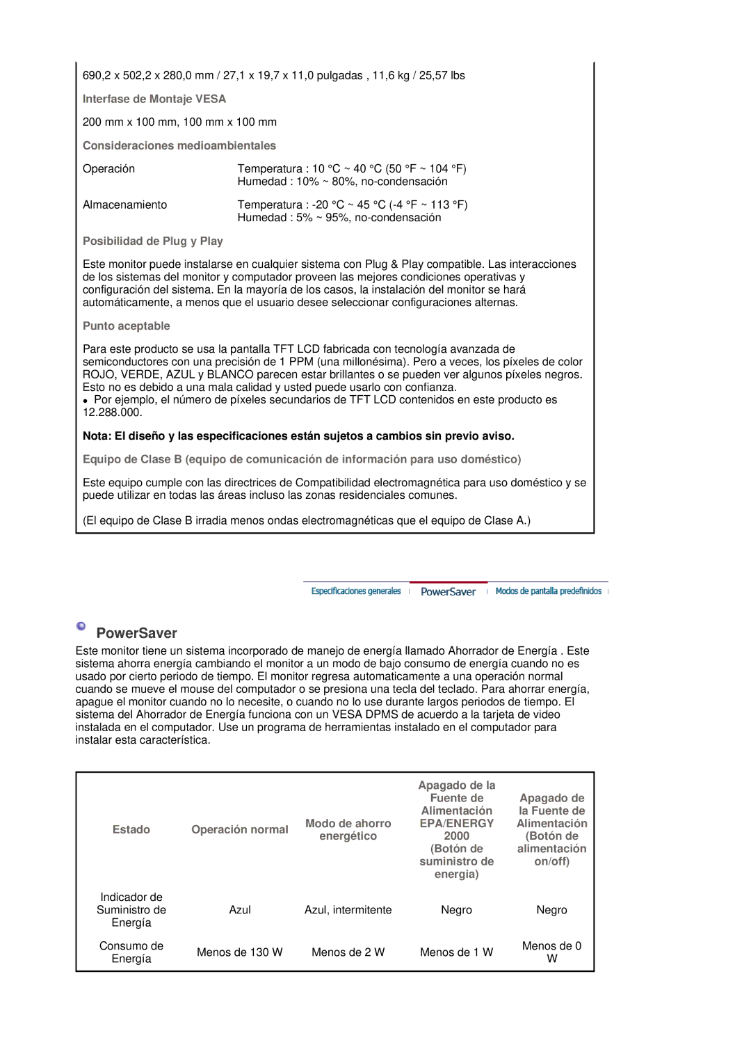 Samsung LS30HUBCB/EDC manual PowerSaver 