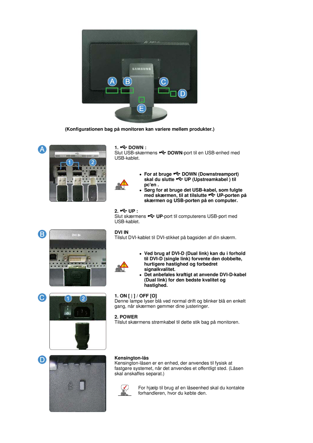 Samsung LS30HUBCB/EDC manual Dvi, Kensington-lås 