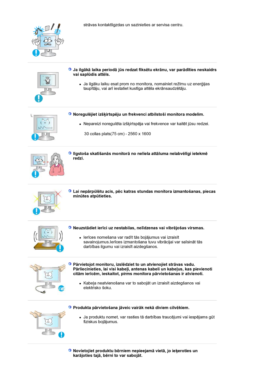 Samsung LS30HUBCB/EDC manual Produkta pārvietošana jāveic vairāk nekā diviem cilvēkiem 