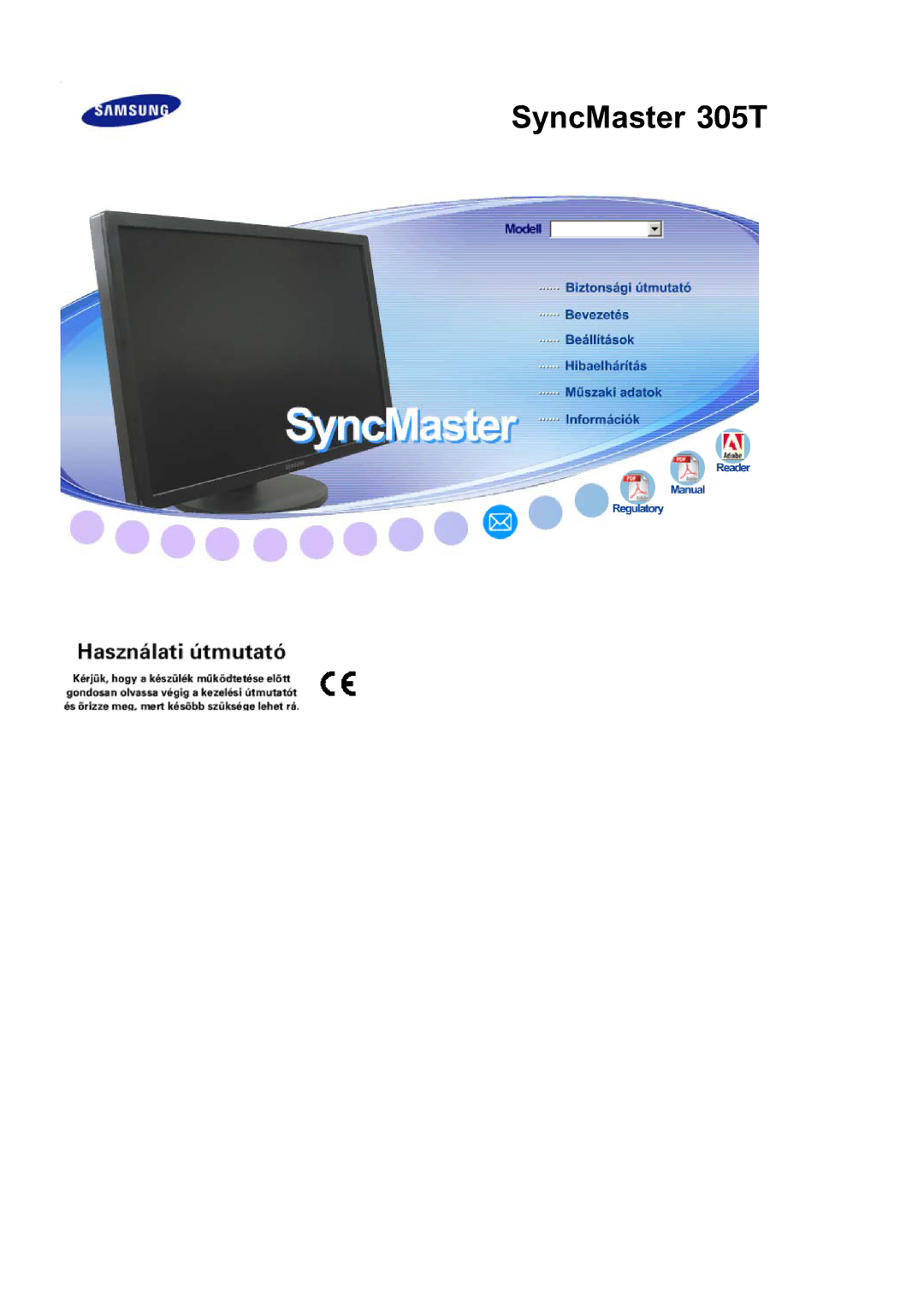 Samsung LS30HUBCB/EDC manual SyncMaster 305T 