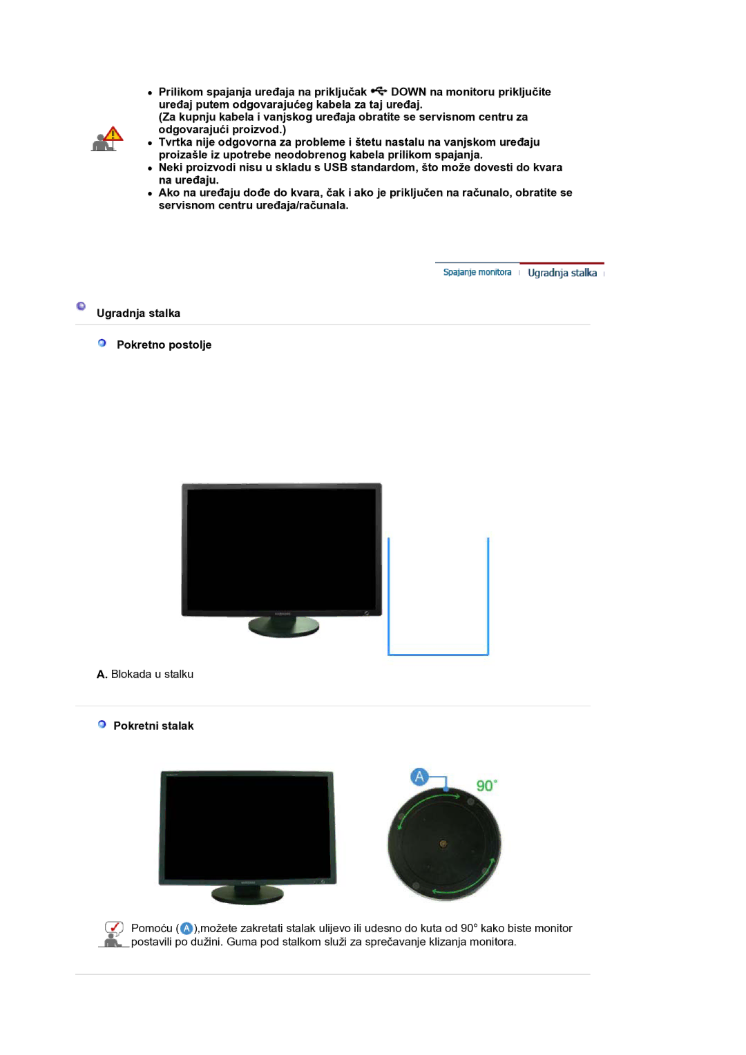 Samsung LS30HUBCB/EDC manual Pokretni stalak 