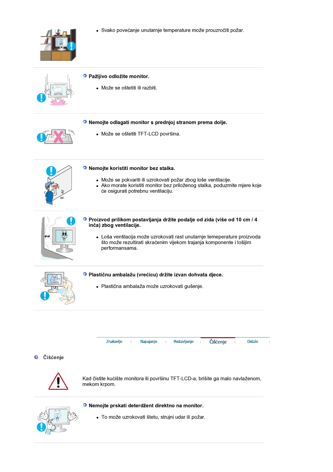 Samsung LS30HUBCB/EDC manual Čišćenje 