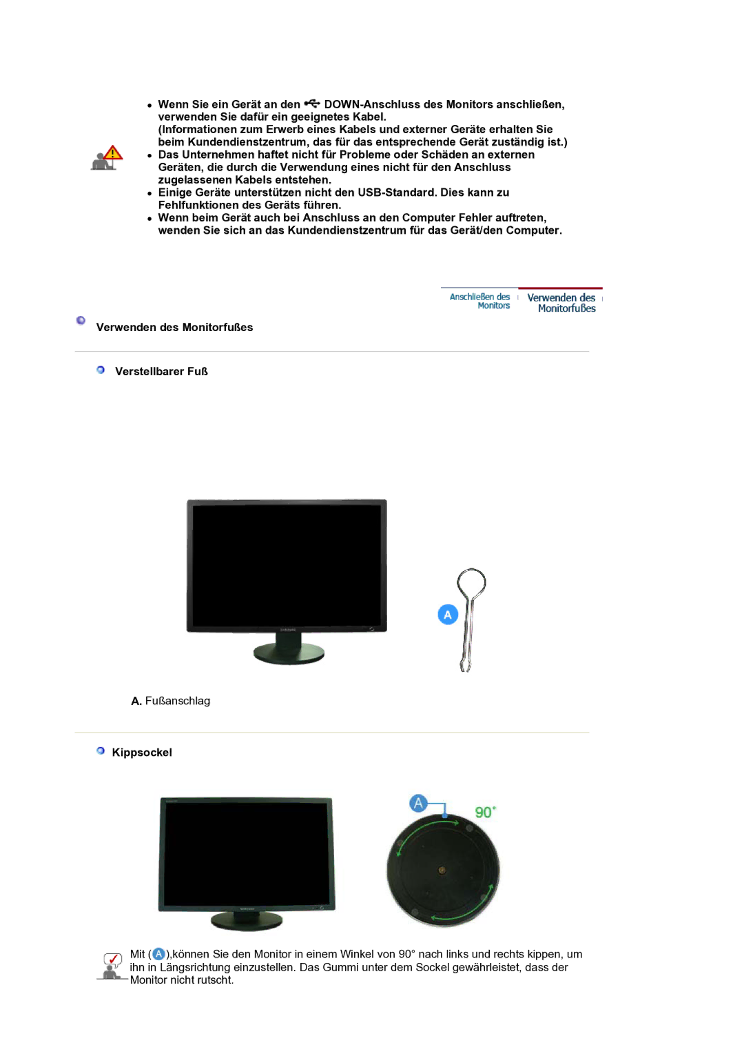 Samsung LS30HUXCB/EDC, LS30HUBCB/EDC manual Kippsockel 