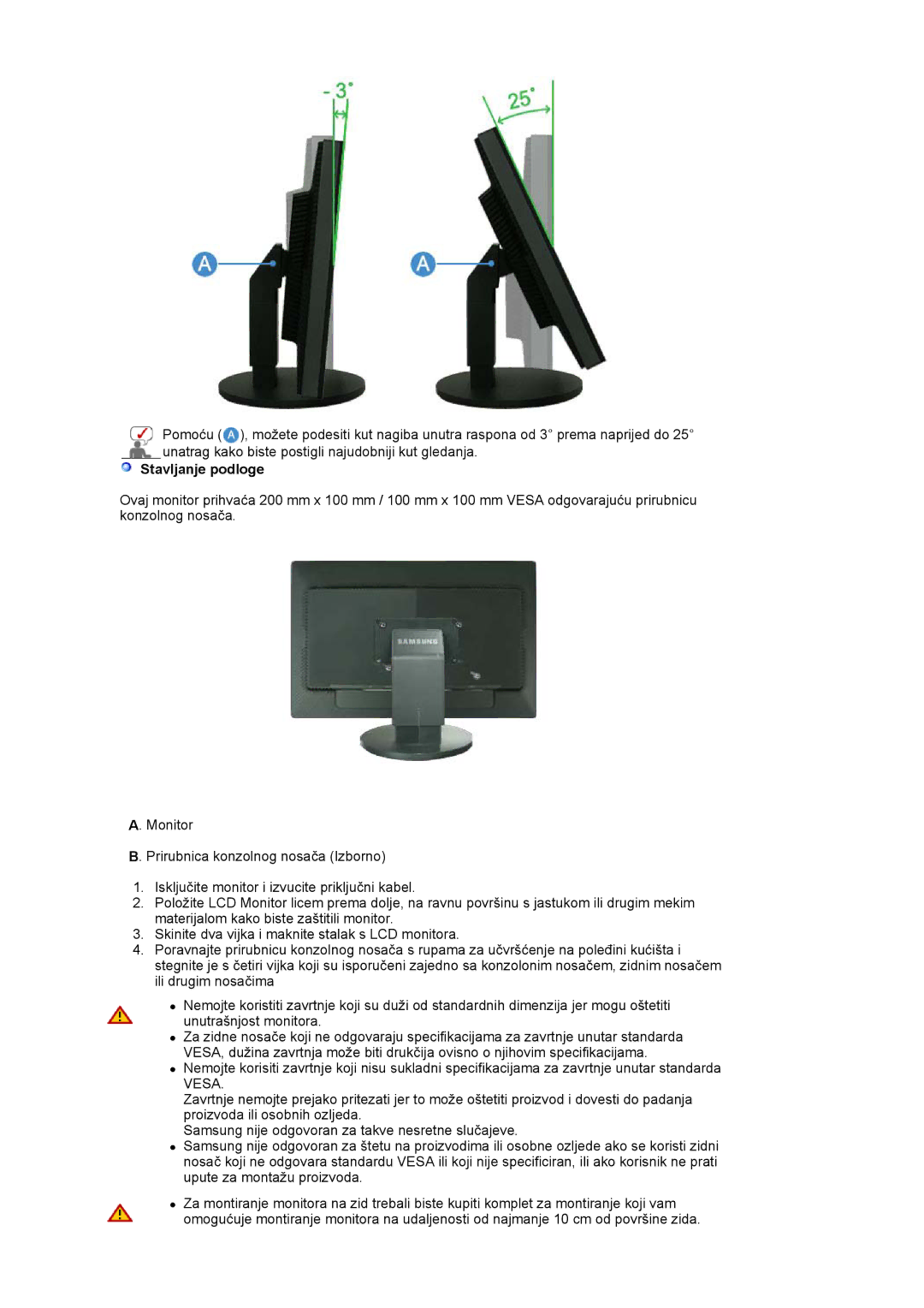 Samsung LS30HUBCB/EDC, LS30HUXCB/EDC manual Stavljanje podloge 