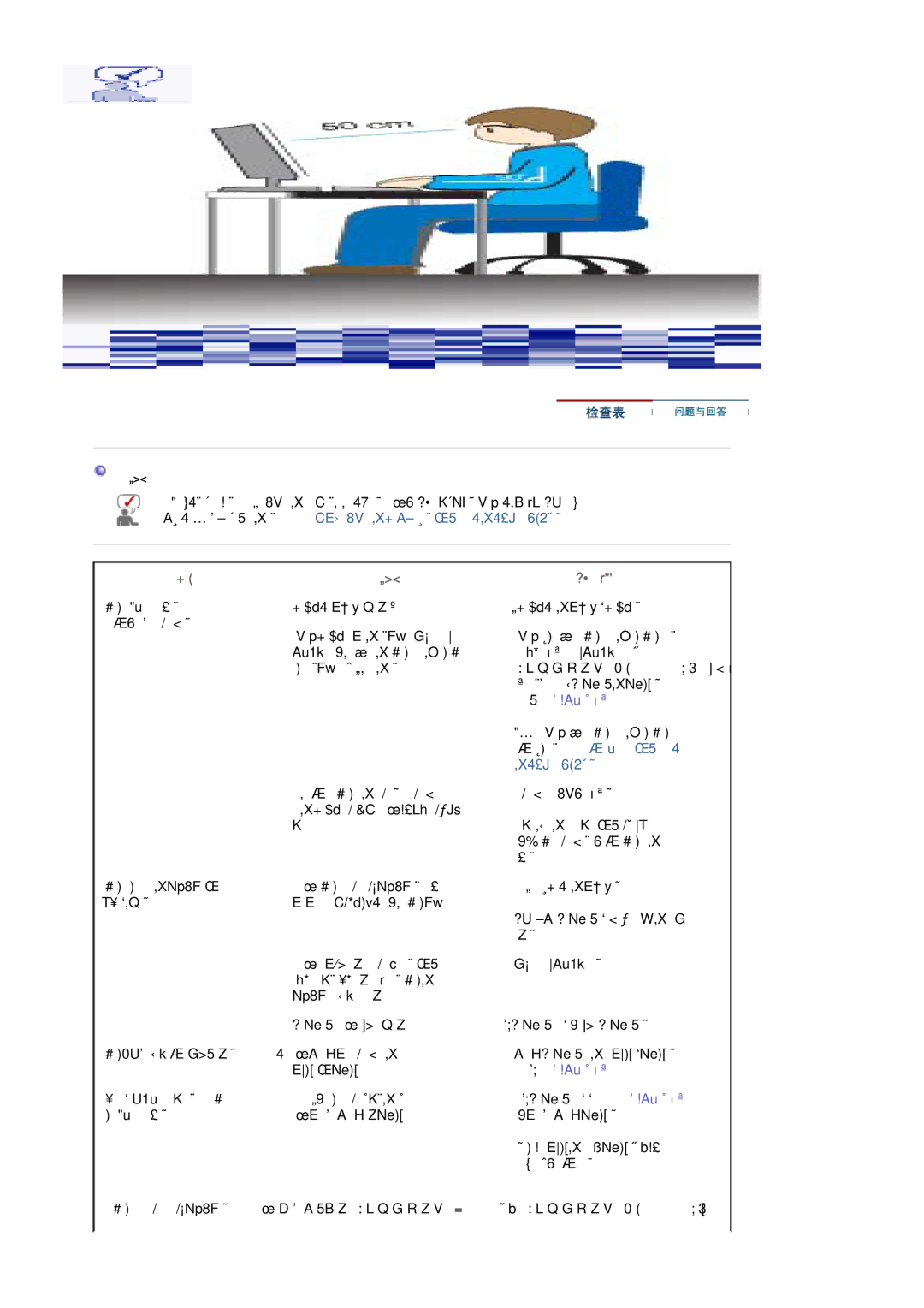 Samsung LS30HUXCB/EDC, LS30HUXCBSEDC manual 检查表, 解决办法 