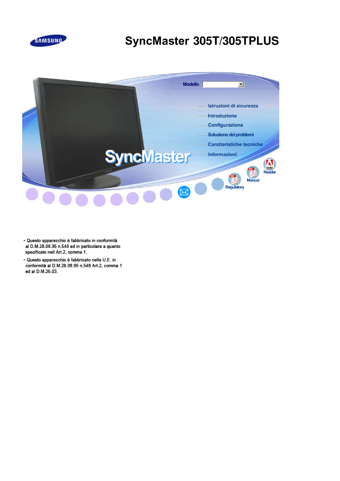 Samsung LS30HUXCB/EDC manual SyncMaster 305T/305TPLUS 