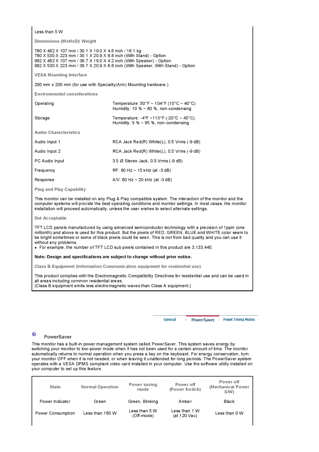 Samsung LS32BEPNS/EDC, LS32BEPNB/XSA, LS32BEPNS/ILC, LS32BEPNB/XSE manual PowerSaver 