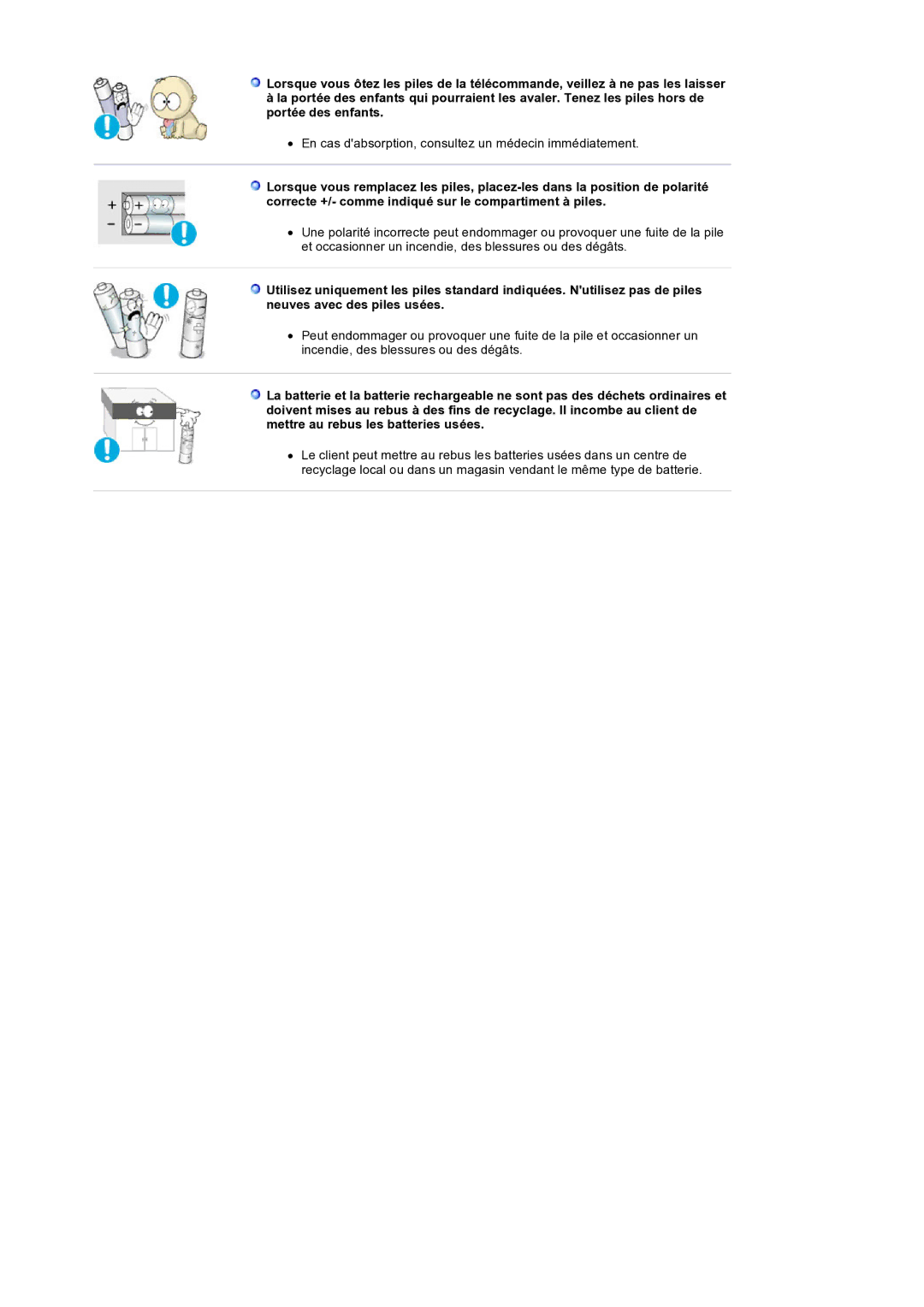 Samsung LS32BEPNS/EDC manual En cas dabsorption, consultez un médecin immédiatement 