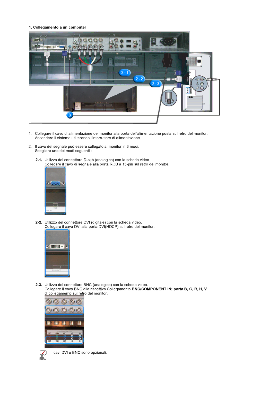 Samsung LS32BEPNS/EDC manual Collegamento a un computer 