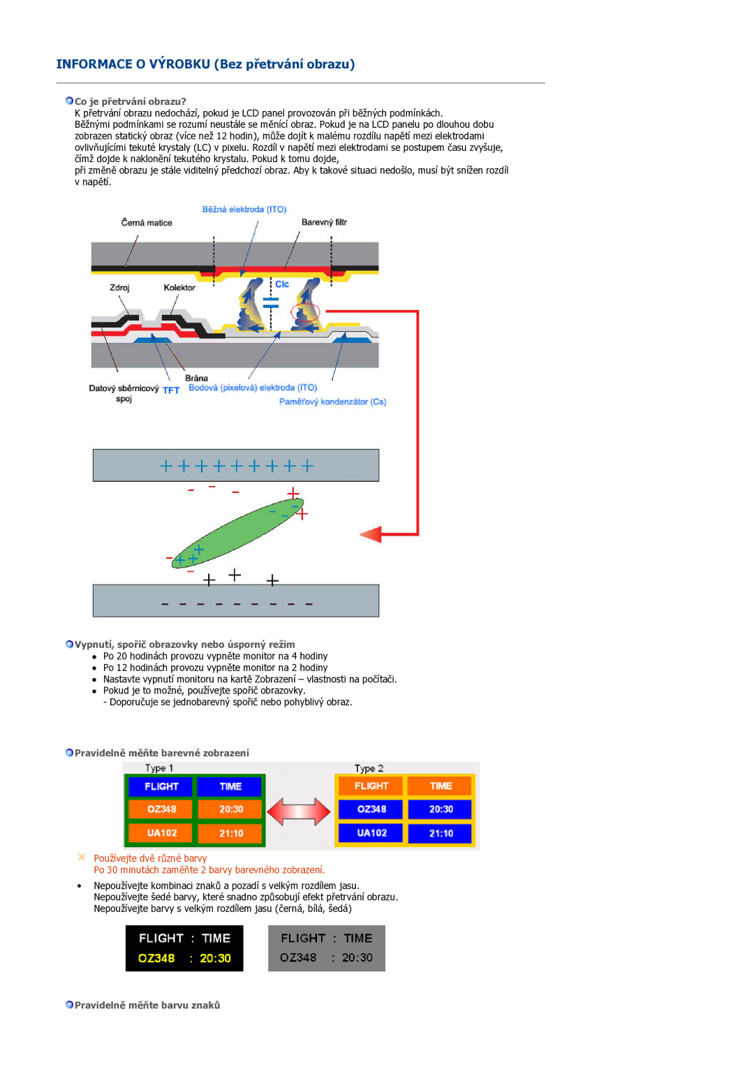 Samsung LS32BEPNS/EDC manual Informace O Výrobku Bez přetrvání obrazu 